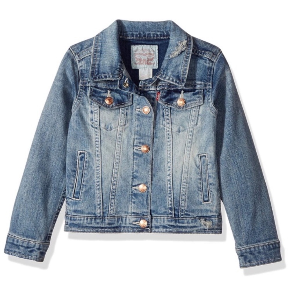 Levi’s fitted distressed denim Jean jacket XS